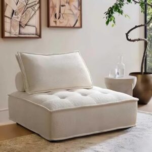 Luxury Luxe ZenSquare Modular Lounge Sofa: Nordic Tatami-Inspired Minimalist Chair for Modern Living Spaces | 200kg Capacity, No Assembly, Premium Fabric