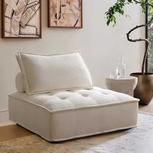Luxury Luxe ZenSquare Modular Lounge Sofa: Nordic Tatami-Inspired Minimalist Chair for Modern Living Spaces | 200kg Capacity, No Assembly, Premium Fabric