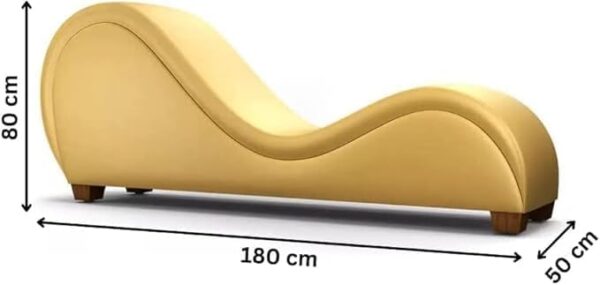 Luxury Luxe PU Leather S-Shaped Sofa Chaise – Yellow Modern 3-Seater, Space-Saving Design, High-Density Sponge & Wooden Frame, Comfortable and Durable for Living Room or Bedroom - Image 5