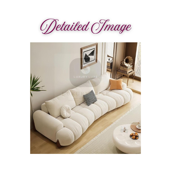 Luxury Luxe Cloud 3+2+1 Seater Sofa Set | Modern Light Luxury Fabric Design | Eco-Friendly | Durable Stress-Relieving Cream Living Room - Image 4