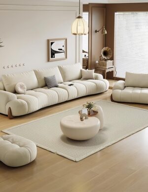 Luxury Luxe Cloud 3+2+1 Seater Sofa Set | Modern Light Luxury Fabric Design | Eco-Friendly | Durable Stress-Relieving Cream Living Room