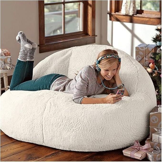 Luxury Luxe Big Lamb Velvet Bean Bag Sofa Bed | Plush Convertible Lounge Chair for Indoor-Outdoor | Cloud-Like Comfort, Adult & Kids Cozy Corner (Filled with Beans, Medium 4 Luxury Luxe Big Lamb Velvet Bean Bag Sofa Bed | Plush Convertible Lounge Chair for Indoor-Outdoor | Cloud-Like Comfort, Adult & Kids Cozy Corner (Filled with Beans, Medium - Image 4