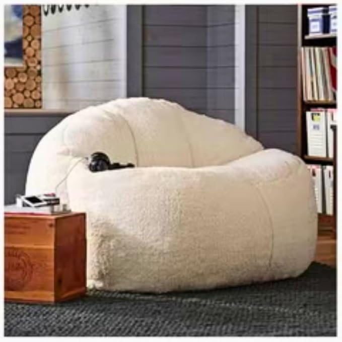 Luxury Luxe Big Lamb Velvet Bean Bag Sofa Bed | Plush Convertible Lounge Chair for Indoor-Outdoor | Cloud-Like Comfort, Adult & Kids Cozy Corner (Filled with Beans, Medium 3 Luxury Luxe Big Lamb Velvet Bean Bag Sofa Bed | Plush Convertible Lounge Chair for Indoor-Outdoor | Cloud-Like Comfort, Adult & Kids Cozy Corner (Filled with Beans, Medium - Image 3