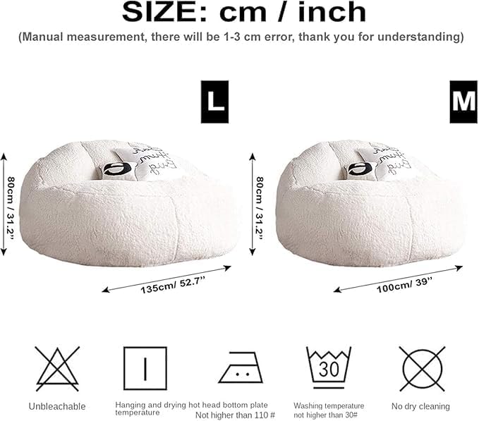 Luxury Luxe Big Lamb Velvet Bean Bag Sofa Bed | Plush Convertible Lounge Chair for Indoor-Outdoor | Cloud-Like Comfort, Adult & Kids Cozy Corner (Filled with Beans, Medium 2 Luxury Luxe Big Lamb Velvet Bean Bag Sofa Bed | Plush Convertible Lounge Chair for Indoor-Outdoor | Cloud-Like Comfort, Adult & Kids Cozy Corner (Filled with Beans, Medium - Image 2