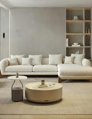 Luxury Luxe Left-Corner & Right Corner Configuration| L-Shape Sofa Set | Fleece Overstuffed Sectional Couch | Eco Modular 480cm (4-Piece) | Plush Comfort