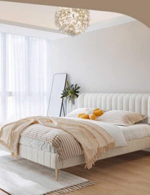 LUXURY LUXE Velvet Modern Bed Frame Without Storage – Scandinavian Modern Minimalist Design, Premium Bedroom Furniture