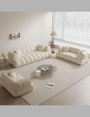 Luxury Luxe Velvet Cloud Sofa Chair Set – Overstuffed Multifunctional Ergonomic Design, Eco-Friendly Durable Plush Cushions, Cream Color for Living Room & Office