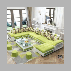 Luxury Luxe U-Shape 7-Seater Modern Sofa Set - Premium Fabric, Solid Wood Frame, Supersoft High-Density Foam Cushions, Space-Saving Design, Without Center Table