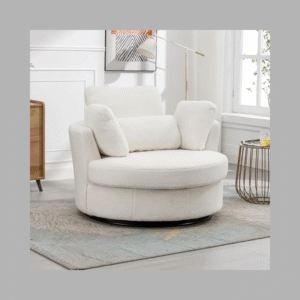 Luxury Luxe Oversized 360° Swivel Accent Chair - Modern Plush Upholstered Round Sofa with Detachable 4 Pillows - 450lb Capacity - Multiple Colors for Living Room, Bedroom & Home Office