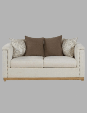 Luxury Luxe Artellis 2-Seater Sofa: Modern White Chenille Fabric Sofa for Compact Living Rooms | Elegant, Comfortable & Space-Saving Design