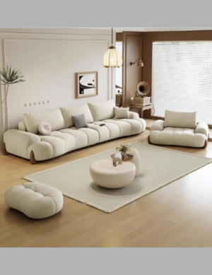 Luxury Luxe Cloud 3+2+1 Seater Sofa Set | Modern Light Luxury Fabric Design | Eco-Friendly | Durable Stress-Relieving Cream Living Room