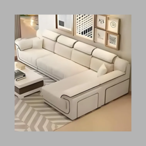 Luxury Luxe Corner Princess Modern Fabric L shape sofa | L-Shaped Sectional Sofa | Solid Wood Frame | Apartment Size for Living Room, Home Office & Bedroom