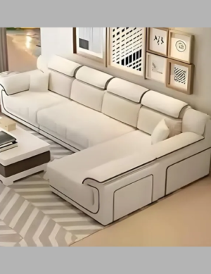 Luxury Luxe Corner Princess Modern Fabric L shape sofa | L-Shaped Sectional Sofa | Solid Wood Frame | Apartment Size for Living Room, Home Office & Bedroom