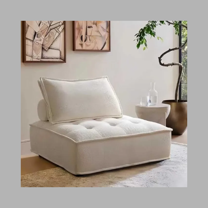 Luxury Luxe ZenSquare Modular Lounge Sofa: Nordic Tatami-Inspired Minimalist Chair for Modern Living Spaces | 200kg Capacity, No Assembly, Premium Fabric