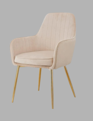 Luxury Luxe Velvet Tufted Armchair - Blue Velvet Upholstery, Ergonomic Metal Legs, Cushioned Dining & Living Room Chair with Easy Assembly