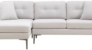 LUXURY LUXE 2-Piece L-Shaped Sectional Sofa Set - Modern Beige Fabric, Modular Design, Easy Assembly for Living Room & Apartment