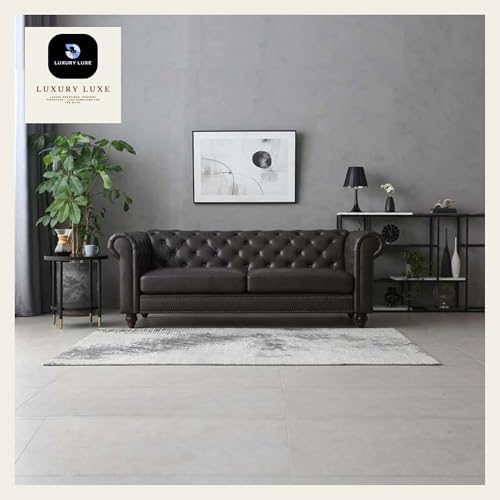 Luxury Luxe Vegan Chesterfield Sofa Set 3-Seater + Armchair, Faux Leather Tufted Couch, Traditional Solid Frame for Living Room & Hotel - Image 6