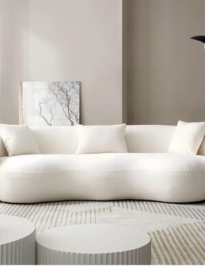 Luxury Luxe Fleece Fabric Overstuffed Sofa -Three Seater Sectional Sofa Beige, 240cm Wide, Plush Living Room & Office Lounger Buy Online at Best Price in UAE - Amazon.ae