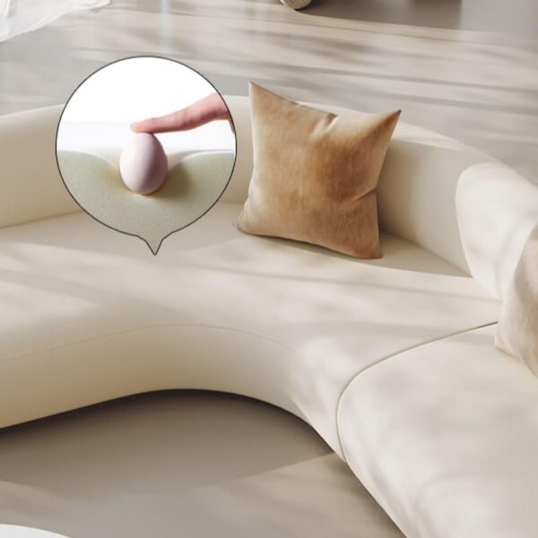 Luxury Luxe Midnight Black Curved Sectional Sofa, Left Hand Facing, Frosted Velvet Upholstery, Armless, Pillow Back, Scratch Resistant (White, 240W x 160D x 70H c) Buy Online at Best Price in UAE - Amazon.ae - Image 7