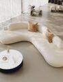 Luxury Luxe Midnight Black Curved Sectional Sofa, Left Hand Facing, Frosted Velvet Upholstery, Armless, Pillow Back, Scratch Resistant (White, 240W x 160D x 70H c) Buy Online at Best Price in UAE - Amazon.ae