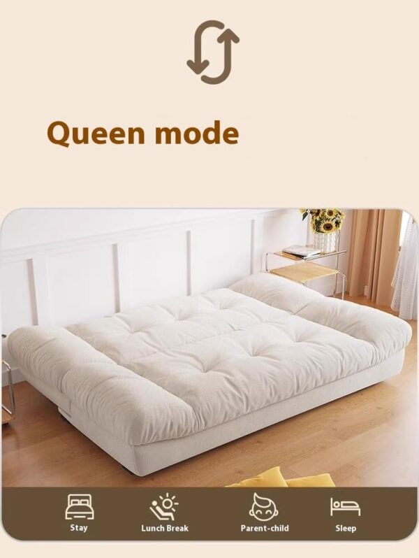 Luxury Luxe Modern 3-Seater Convertible Fabric Sofa Bed for Bedroom and Folding Living Room Furniture | Space-Saving, Armless Tufted Back, High-Density Foam - Image 14
