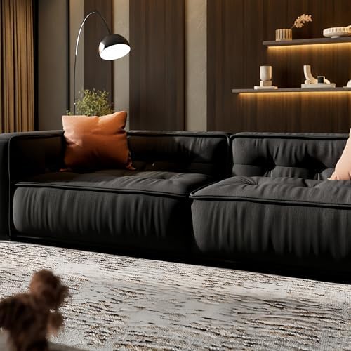 Luxury Luxe Toast Sofa Set - Fleece Fabric Overstuffed Multifunctional Sofa Chair for Living Room & Office, Black, Single/Double/Three/Four-Seaters (Black, Single-seater 115 cm) - Image 4