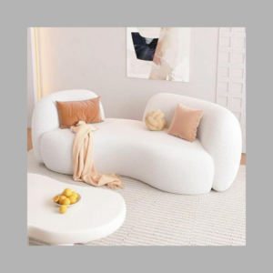 Overstuffed Fleece Fabric Arc Sofa Set