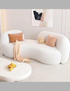 Overstuffed Fleece Fabric Arc Sofa Set