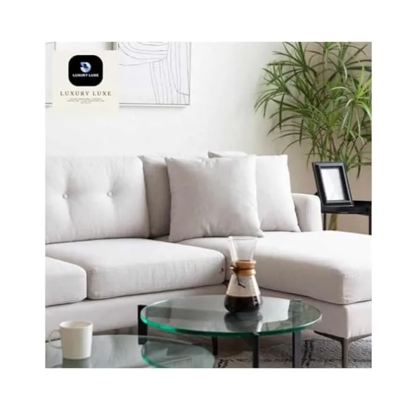 Luxury Luxe 2-Piece L-Shaped Sectional Sofa Set – Modern Beige Modular Sofa - Image 2