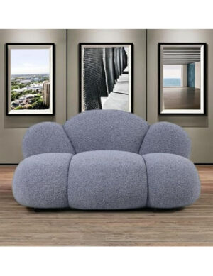 Luxury Luxe Lazy Cloud 2 Seater Sofa Modern Grey Fabric – Soft & Durable Armless Couch | Minimalist Cloud Design for Living Room UAE