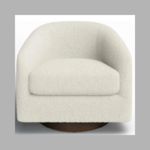 Modern Swivel Chair in Blue Chenille fabric