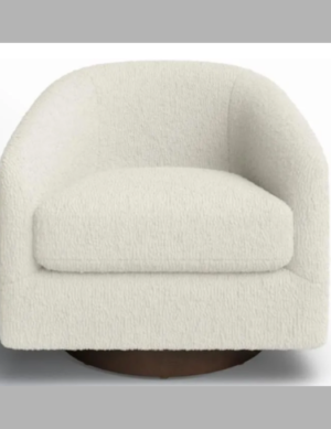 Modern Swivel Chair in Blue Chenille fabric