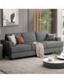 Luxury 3 Seater Modern Linen Sofa UAE Grey