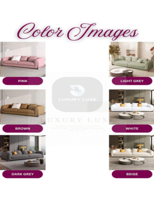 Luxury Fleece Fabric Overstuffed Sofa Set Size