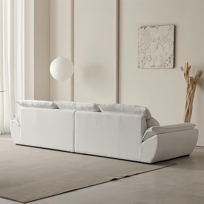 Luxury Luxe CloudScape Sofa Set | Modern Ergonomic Comfort in Eco-Chic Linen-Cotton Blend | Cream Sofa Set for Stylish & Sustainable Living Rooms - Image 3
