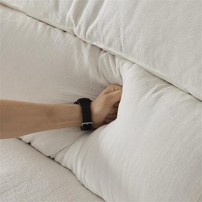 Luxury Luxe CloudScape Sofa Set | Modern Ergonomic Comfort in Eco-Chic Linen-Cotton Blend | Cream Sofa Set for Stylish & Sustainable Living Rooms - Image 2