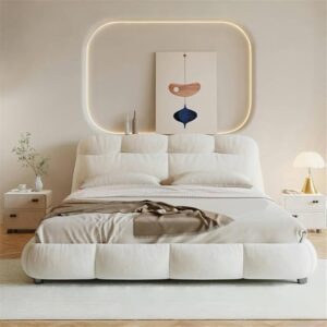 Modern Velvet Upholstered Bed Frame
