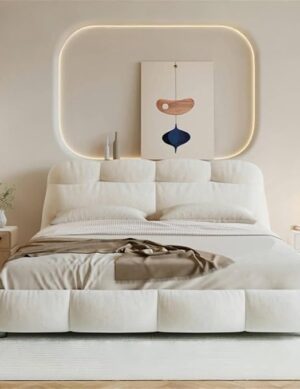 Modern Velvet Upholstered Bed Frame