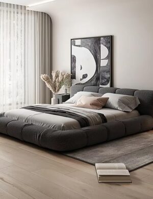 Modern Fleece Upholstered Bed Frame