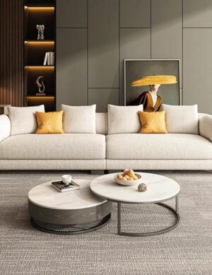 Luxury Luxe Fleece Fabric Overstuffed Sofa Set – High-Density Sponge, Solid Wood Frame, Multiple Colors & Sizes Options, Multifunctional for Living Room & Office