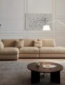Luxury Luxe Natural Linen L-Shape Sofa – Breathable Eco-Friendly Modular Sectional Sofa, Off-White, Left or Right Corner Configurations