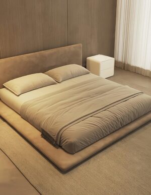 Eco-Friendly Linen Upholstered Bed Frame with Storage – Modern Sustainable Bedroom Furniture, Multiple Colors and Size Options Solid Wood Slat Support