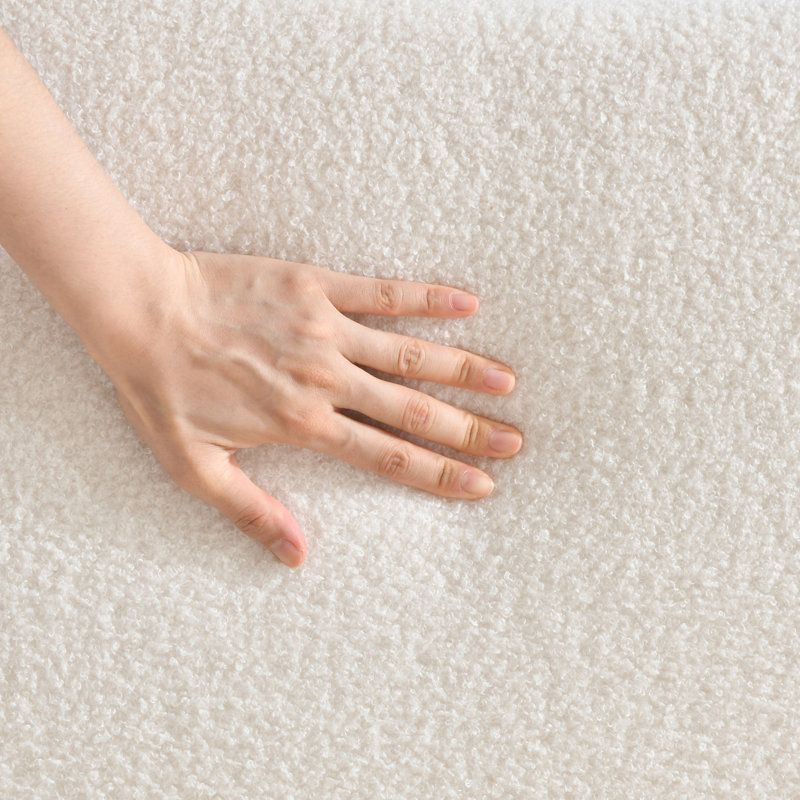 Boucle Upholstered Platform Bed with Lift Up Storage - Curved Headboard Bed Frame | Bedframe with Storage | Headboard Storage Bed - Image 2